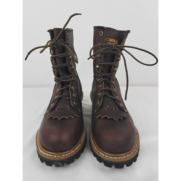 Carolina Leather Work Boots Men\'s 8.5 2E Brown Lace Up Logger Boots #W4757 main image 11